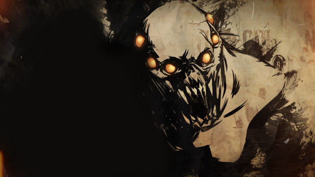 Creepy man glowing eyes face free wallpaper - medium preview image