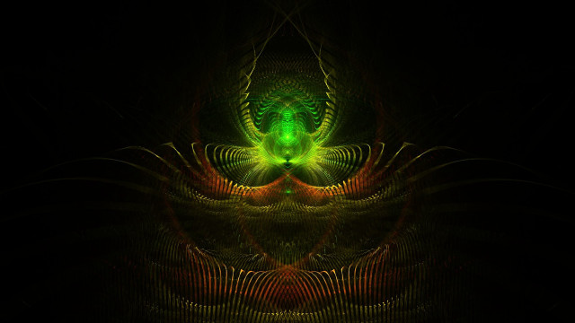 Green red abstract flower psychedelic free wallpaper - medium preview image