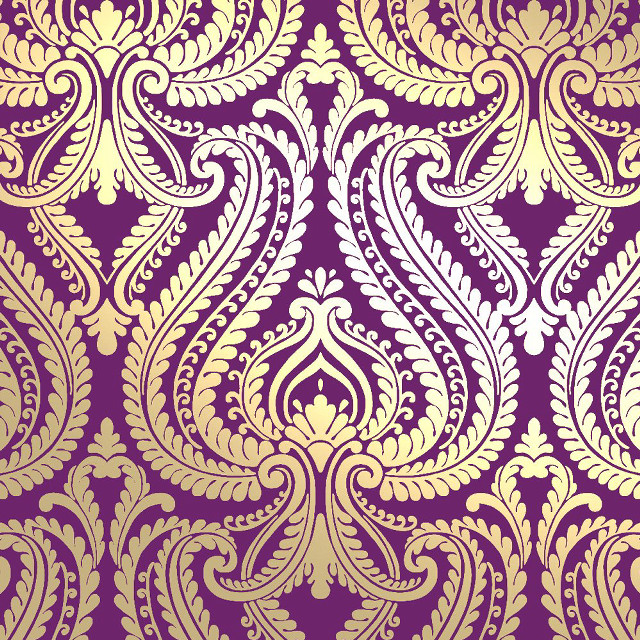 Purple gold rococo swirl leaves free wallpaper - medium preview image