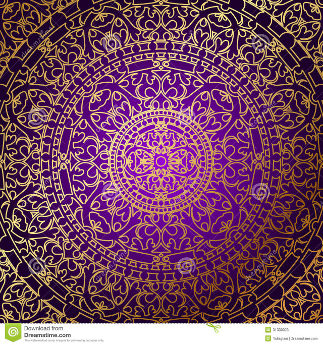 Purple gold background circular design free wallpaper - medium preview image