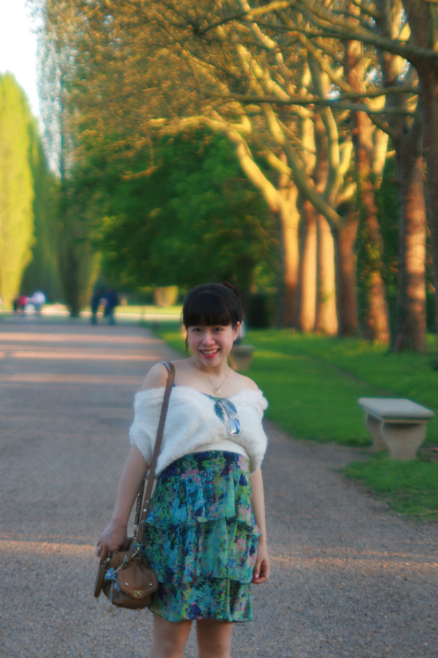 Woman standing road purse trees free wallpaper - medium preview image