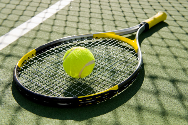 Tennis racket tennis ball court free wallpaper - medium preview image