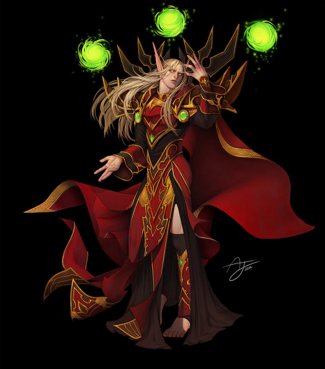 Woman red dress green lights free wallpaper - medium preview image