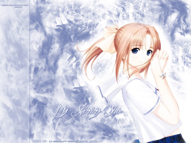 Girl forest snowflake blue eyes free wallpaper - medium preview image