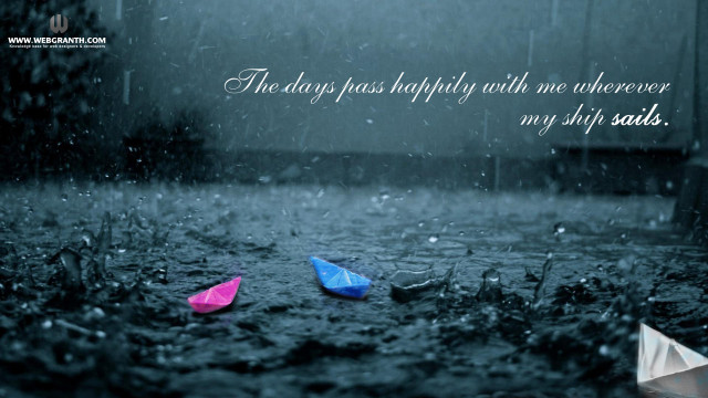 Colorful umbrellas rainy day quote free wallpaper - medium preview image