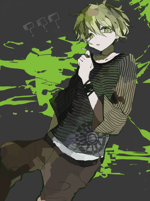 Person green background black background free wallpaper - medium preview image