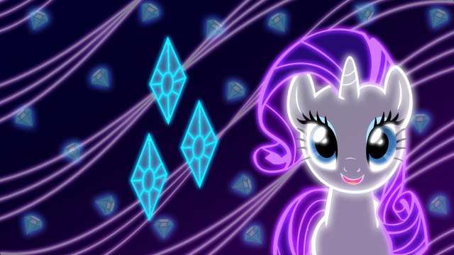 Purple pony glowing magic diamonds free wallpaper - medium preview image