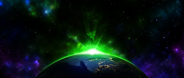 Green light earth space stars free wallpaper - medium preview image