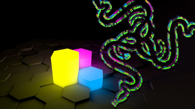 Neon colored snake cube object free wallpaper - medium preview image