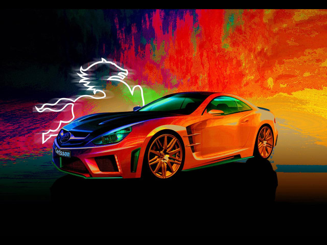 Car colorful background neon sky free wallpaper - medium preview image