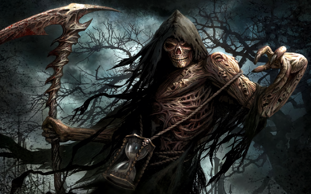 Skeleton holding lantern forest full free wallpaper - medium preview image