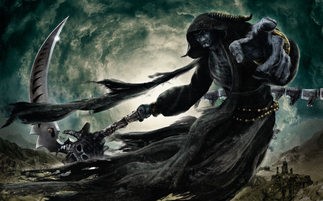 Horned man sword demon holding #2 free wallpaper - medium preview image
