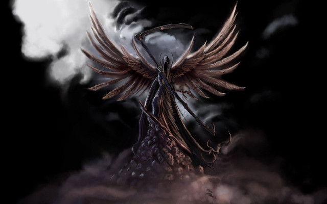 Demon with wings and halo free wallpaper - medium preview image