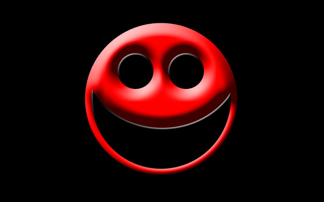 Red smiley face black background free wallpaper - medium preview image