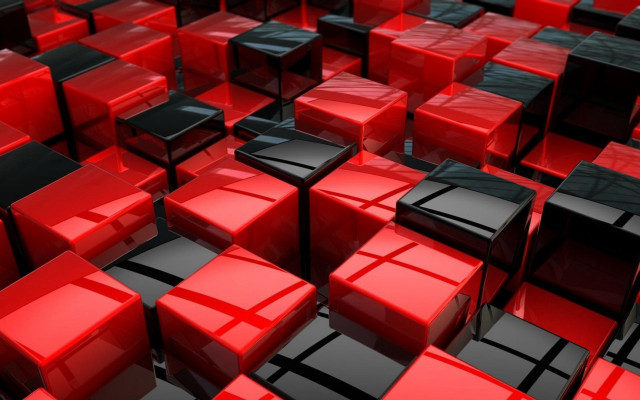 Red black cubes black tops #2 free wallpaper - medium preview image