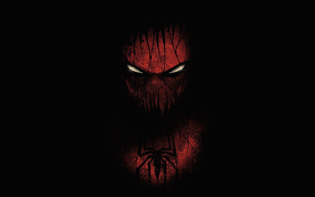 Spider man red face dark free wallpaper - medium preview image