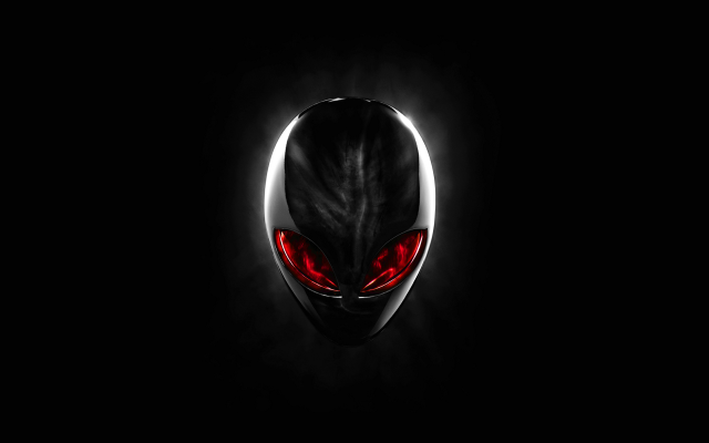 Black alien red eyes white free wallpaper - medium preview image
