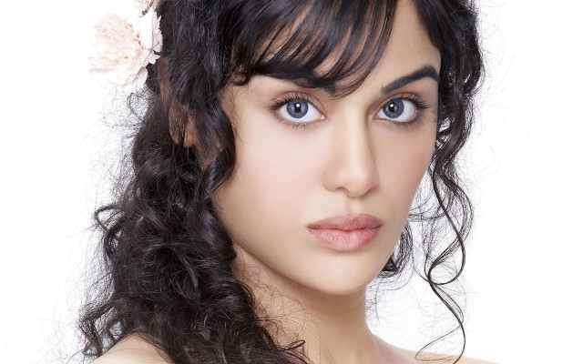 Woman flower hair looking camera free wallpaper - medium preview image
