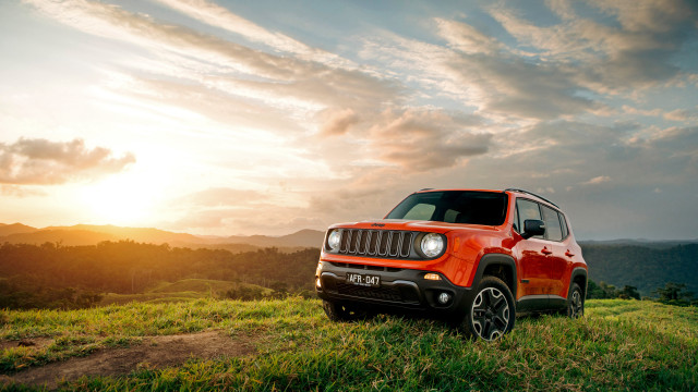 Jeep grassy hill sunset sun free wallpaper - medium preview image