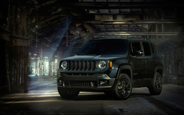 Jeep parked dark tunnel lights free wallpaper - medium preview image