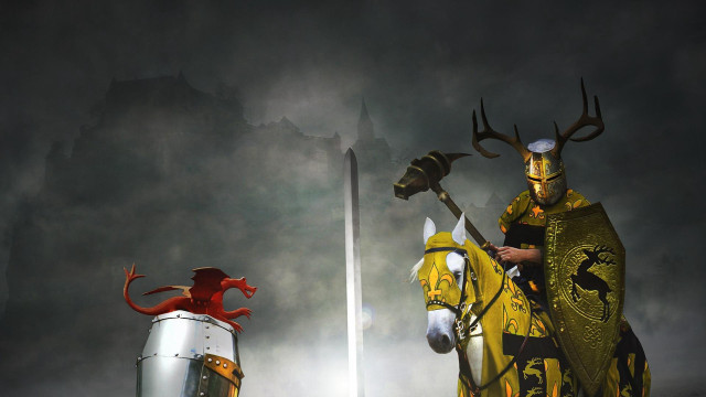 Man knight costume horse sword free wallpaper - medium preview image