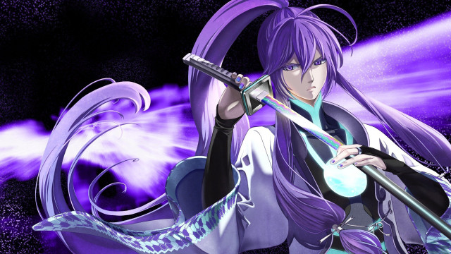 Anime character sword purple background #3 free wallpaper - medium preview image