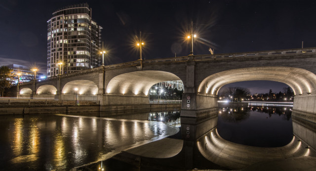 Bridge river building night lights #6 free wallpaper - medium preview image