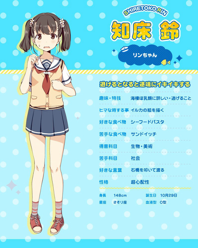 Girl school uniform blue background free wallpaper - medium preview image