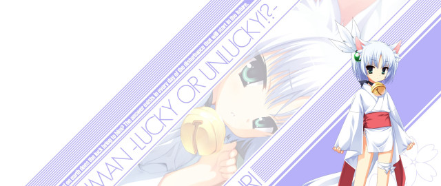 White hair anime cat kimono free wallpaper - medium preview image