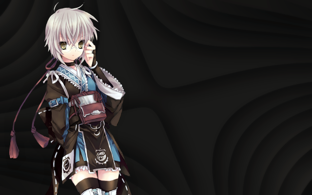 Anime character white hair black #3 free wallpaper - medium preview image