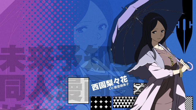 Woman holding umbrella purple background free wallpaper - medium preview image