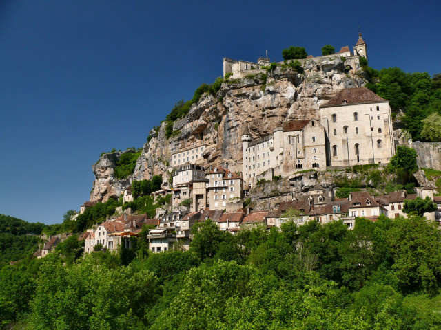 Old mountain village blue sky free wallpaper - medium preview image