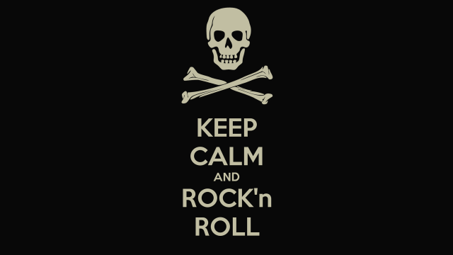 Skull crossbones keep calm rocknroll free wallpaper - medium preview image