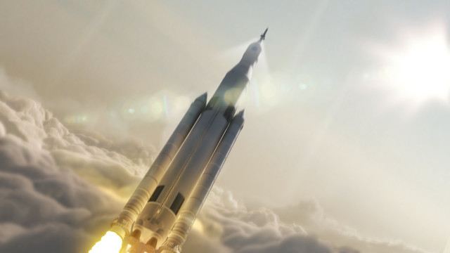 Rocket flying clouds sunshine sky free wallpaper - medium preview image