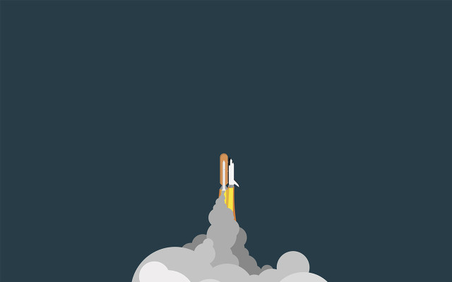 Rocket flying smoke dark background free wallpaper - medium preview image