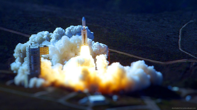 Rocket launching smoke fire sky #2 free wallpaper - medium preview image