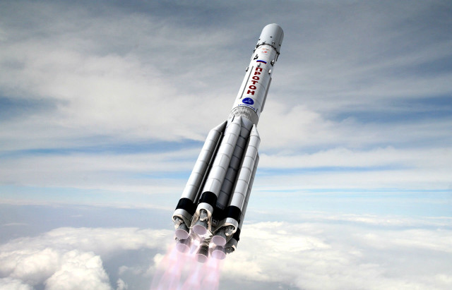 Rocket flying smoke blue sky free wallpaper - medium preview image