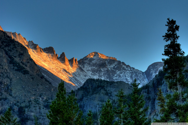 Mountain range trees blue sky #6 free wallpaper - medium preview image