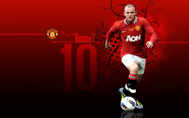 Man red shirt kicking soccer #4 free wallpaper - medium preview image