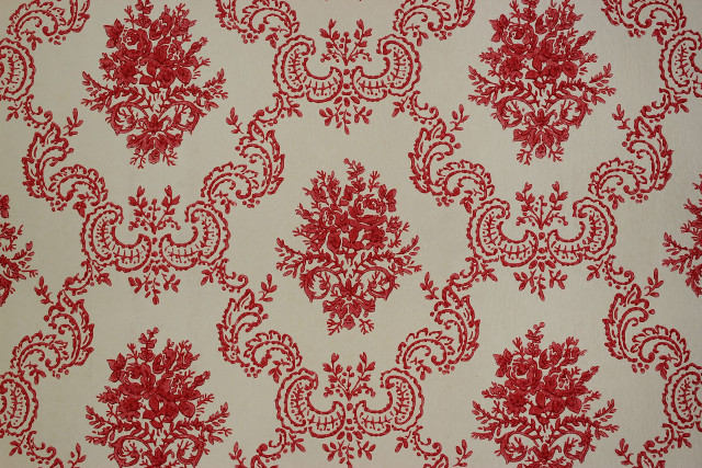 Red white flower leaf pattern free wallpaper - medium preview image