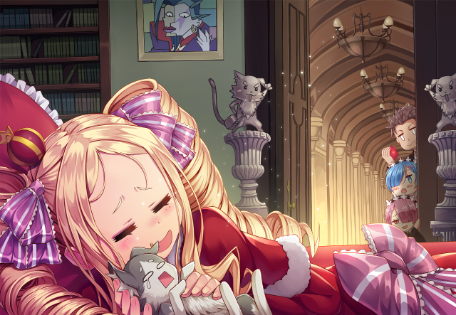 Girl laying bed cat lap #2 free wallpaper - medium preview image