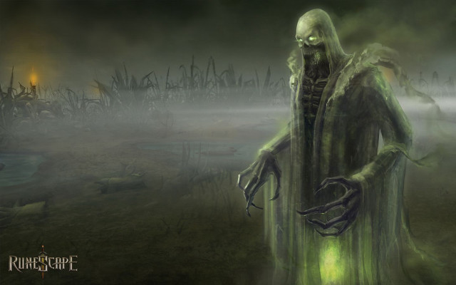 Creepy man green robe field free wallpaper - medium preview image