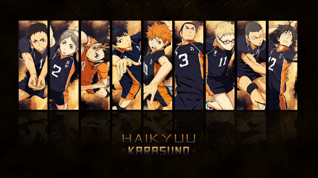 Anime characters group black background #6 free wallpaper - medium preview image