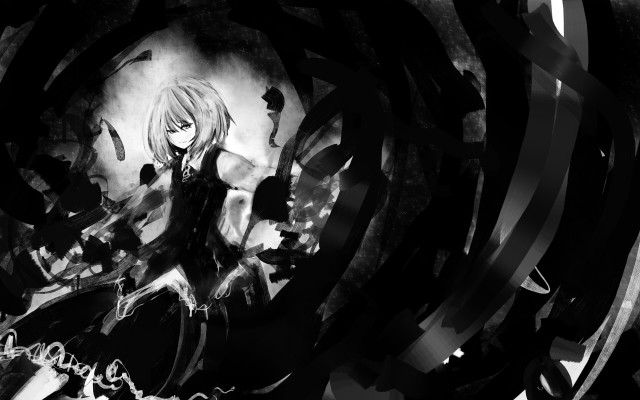 Black white girl longhair blackdress free wallpaper - medium preview image