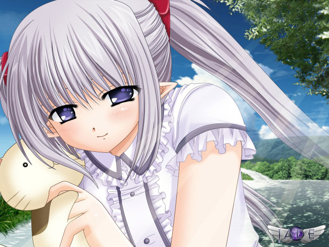 Girl holding cat tree sky free wallpaper - medium preview image