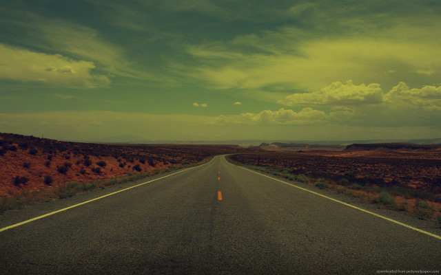 Long empty road sky clouds free wallpaper - medium preview image