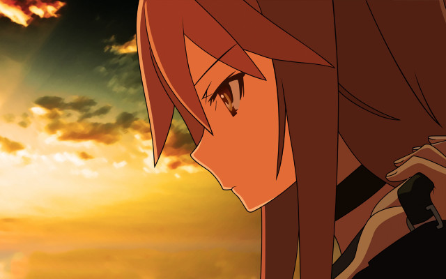 Girl long hair sunset sky free wallpaper - medium preview image