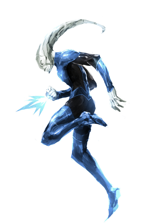 Man blue suit running white free wallpaper - medium preview image
