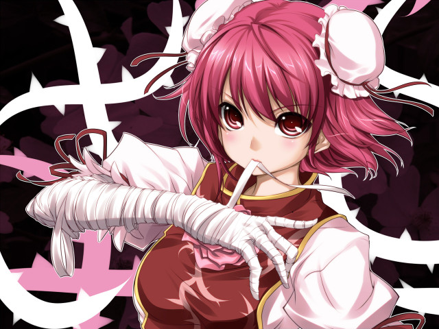 Pink hair girl white gloves free wallpaper - medium preview image