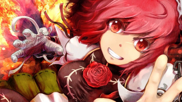 Red haired girl flames gun free wallpaper - medium preview image